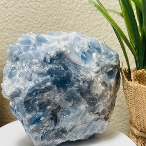 Big 483g Natural Rough Blue Calcite Quartz Crystal Raw Mineral Specimen …
